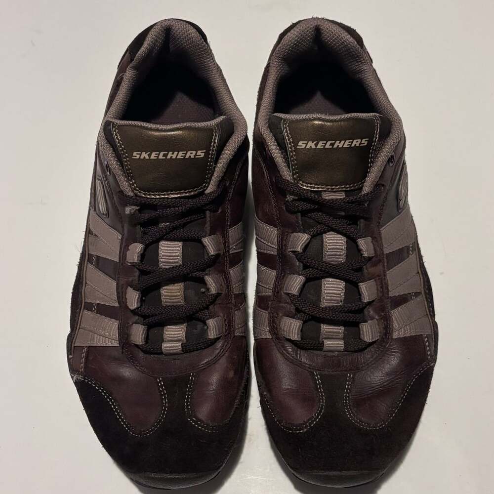 Skechers Brown Leather Suede Lace Up Walking Hiking Sneakers Shoes Womens size 8